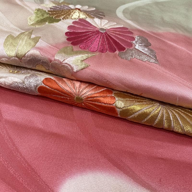 501aj80◎振袖＆袋帯 セミアンティーク 成人式 結婚式 十三参り◎