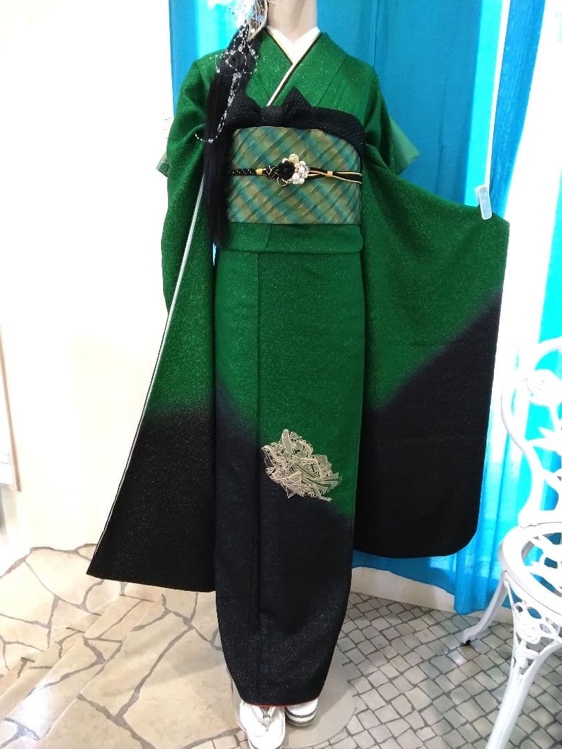 振袖フルセット、正絹振袖成人式、重ね衿、帯揚げ帯締め、全通袋帯、長襦袢