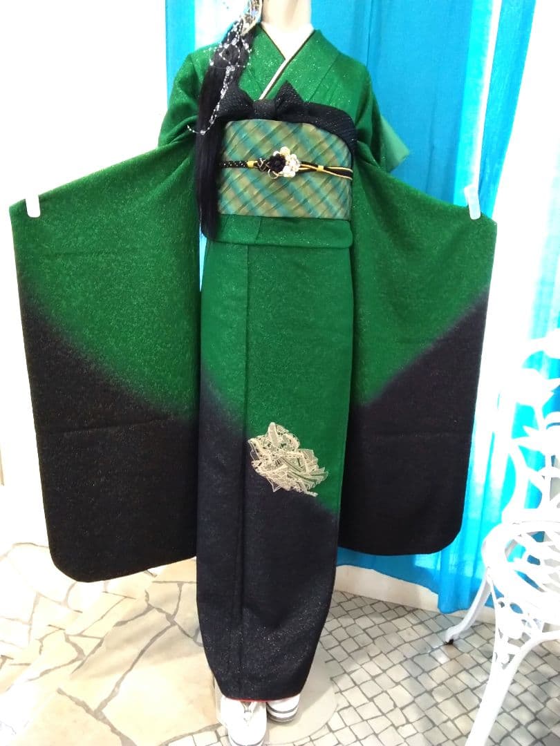 振袖フルセット、正絹振袖成人式、重ね衿、帯揚げ帯締め、全通袋帯、長襦袢