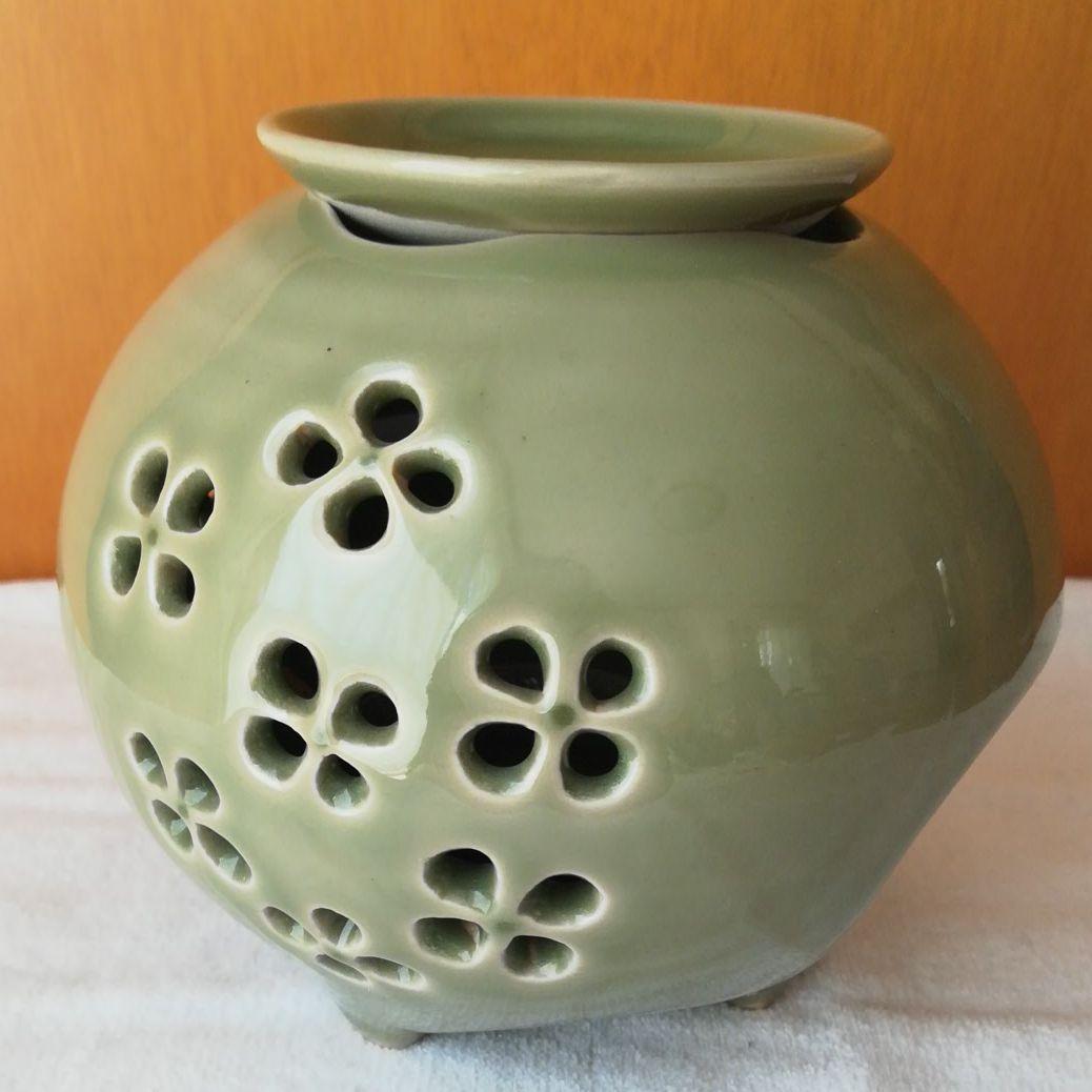 青磁　茶香炉　手作り