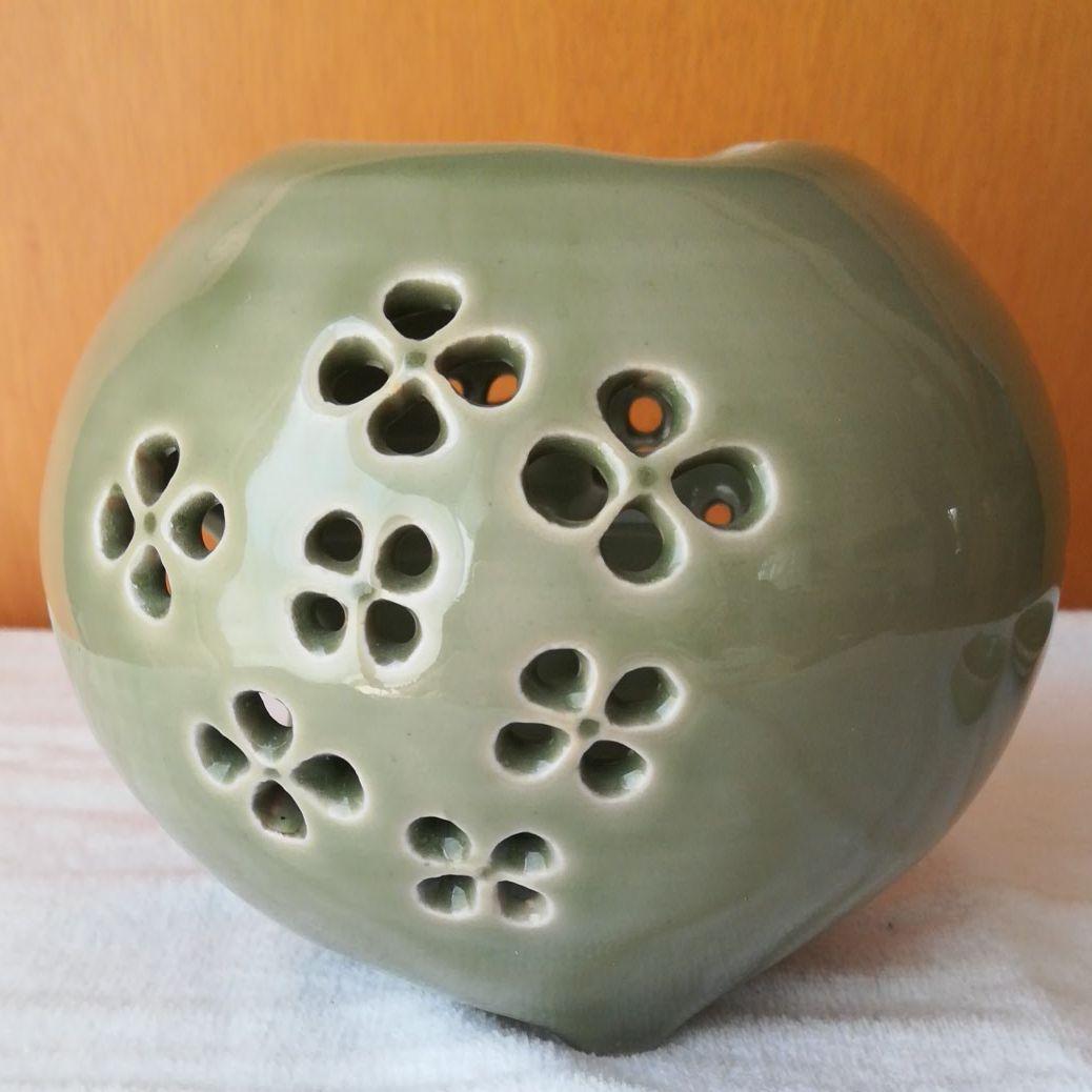 青磁　茶香炉　手作り