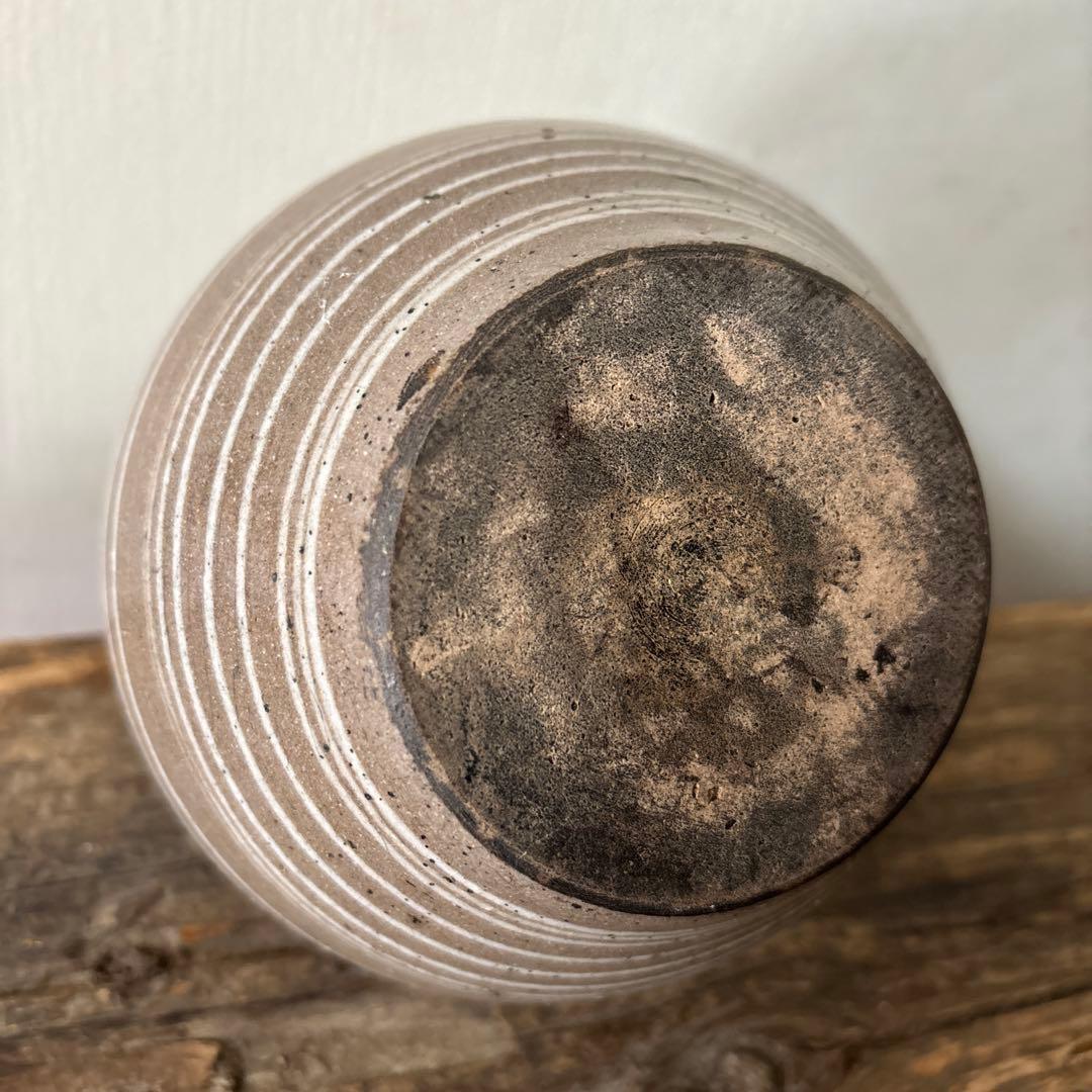 古丹波焼　えへんイッチン徳利　古陶磁.アンティーク.花入.古民芸.筒描　検:李朝