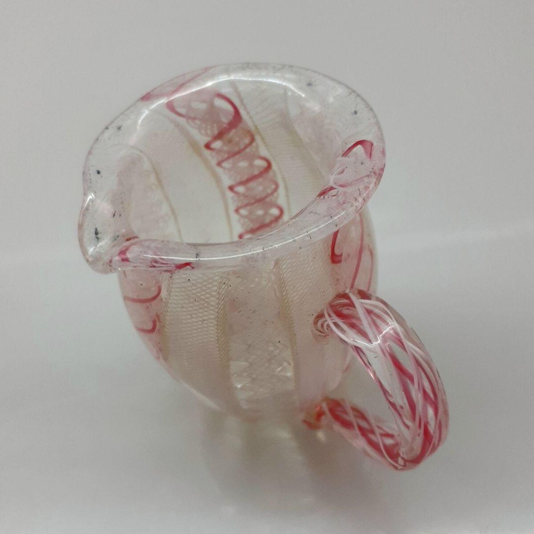 MURANO アンティーク ムラノ ピンク レース ミルクピッチャー