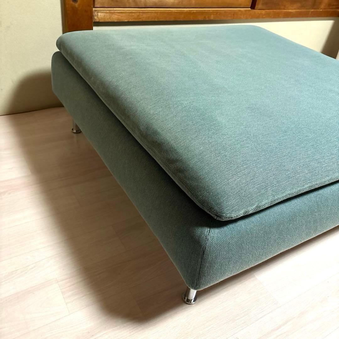 【良品】IKEA ソーデルハムン オットマン ターコイズ