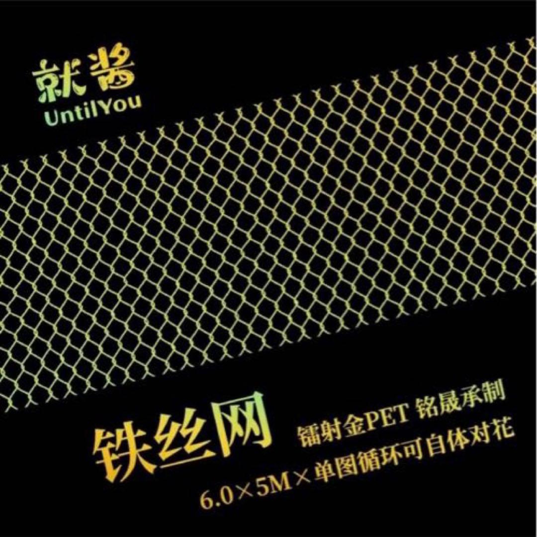 镭射金 6cm×5m 铁丝网 海外マステ　有刺鉄線　フェンス