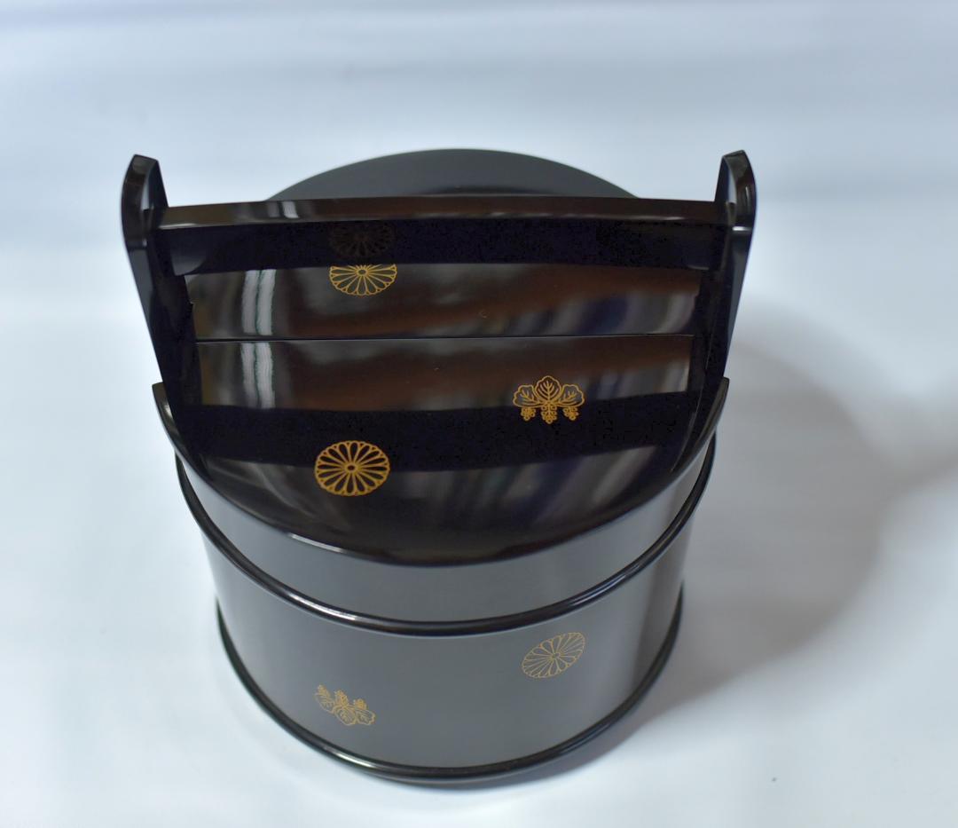 真塗光越造　蔦、桐紋手桶水指　【極上品】お茶道具／共箱