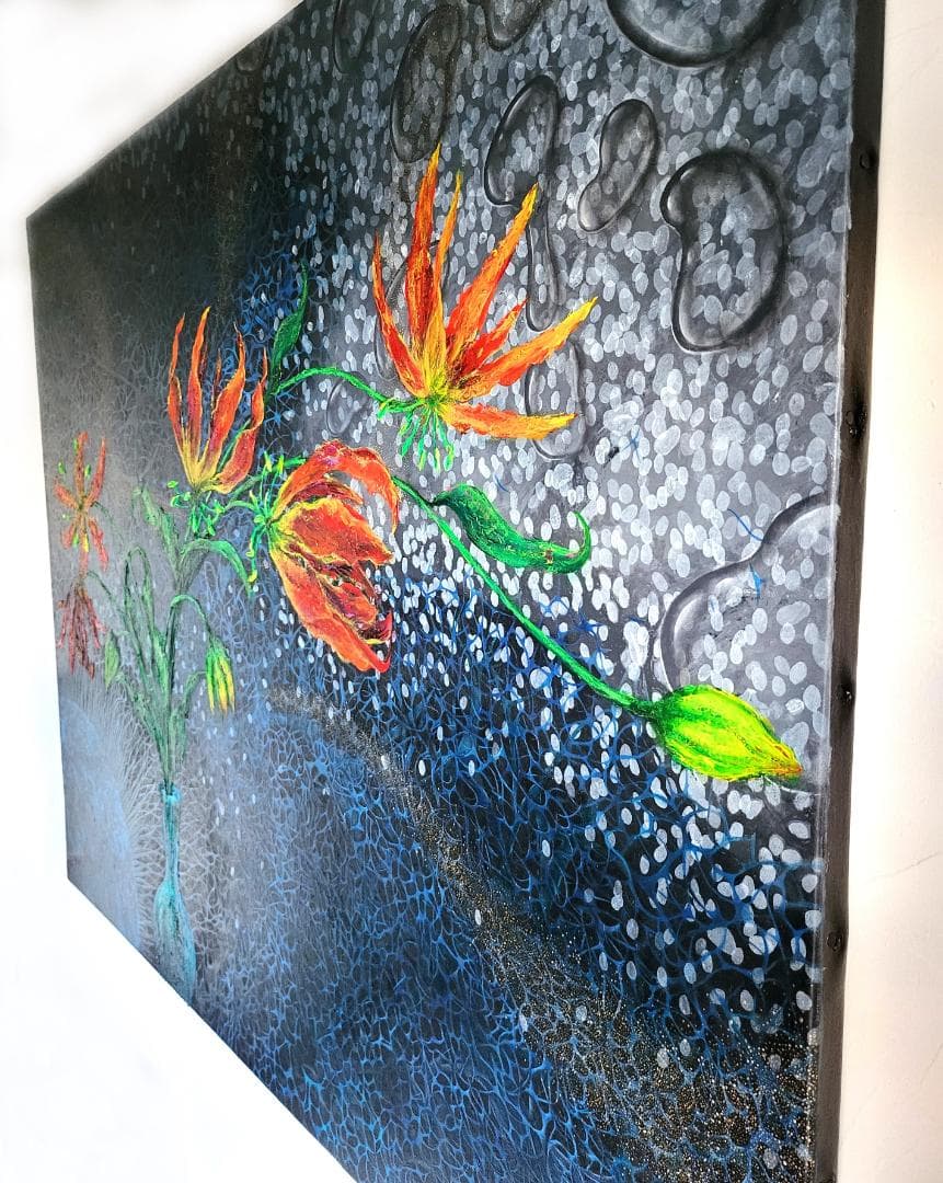 グロリオサ・リリー / モダン画 キャンバス 91×117㎝ F50 原画限り