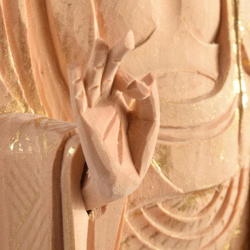 仏教美術　柘植彫刻　西立弥陀像　仏像　華鬘台　C　8845