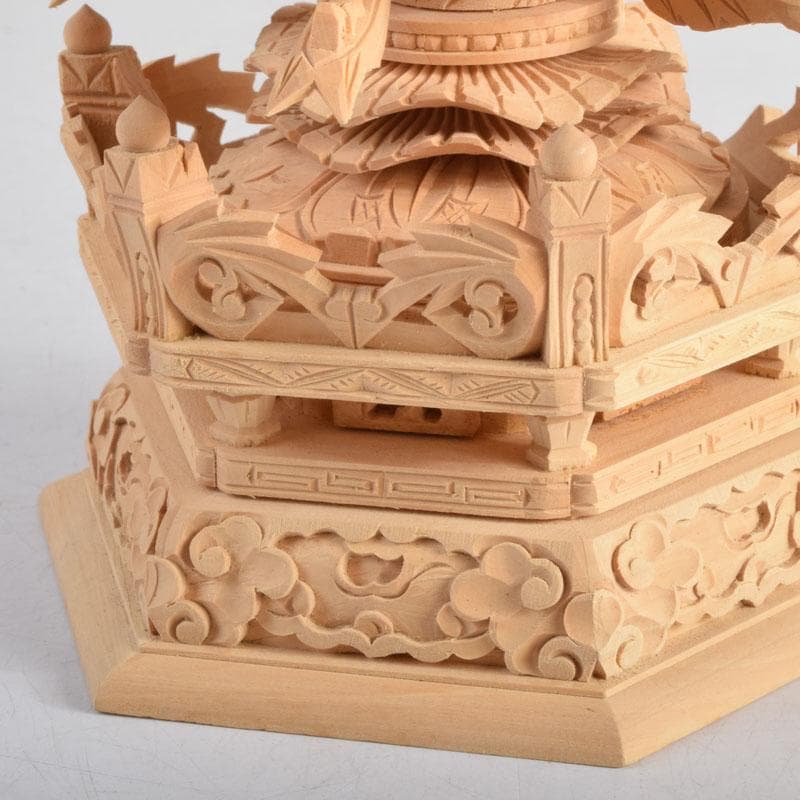 仏教美術　柘植彫刻　西立弥陀像　仏像　華鬘台　C　8845