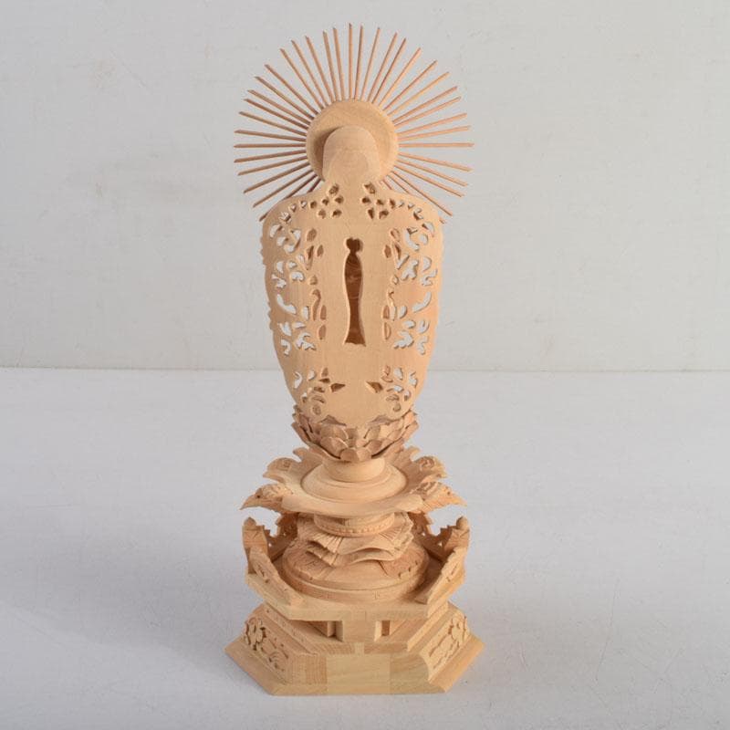 仏教美術　柘植彫刻　西立弥陀像　仏像　華鬘台　C　8845