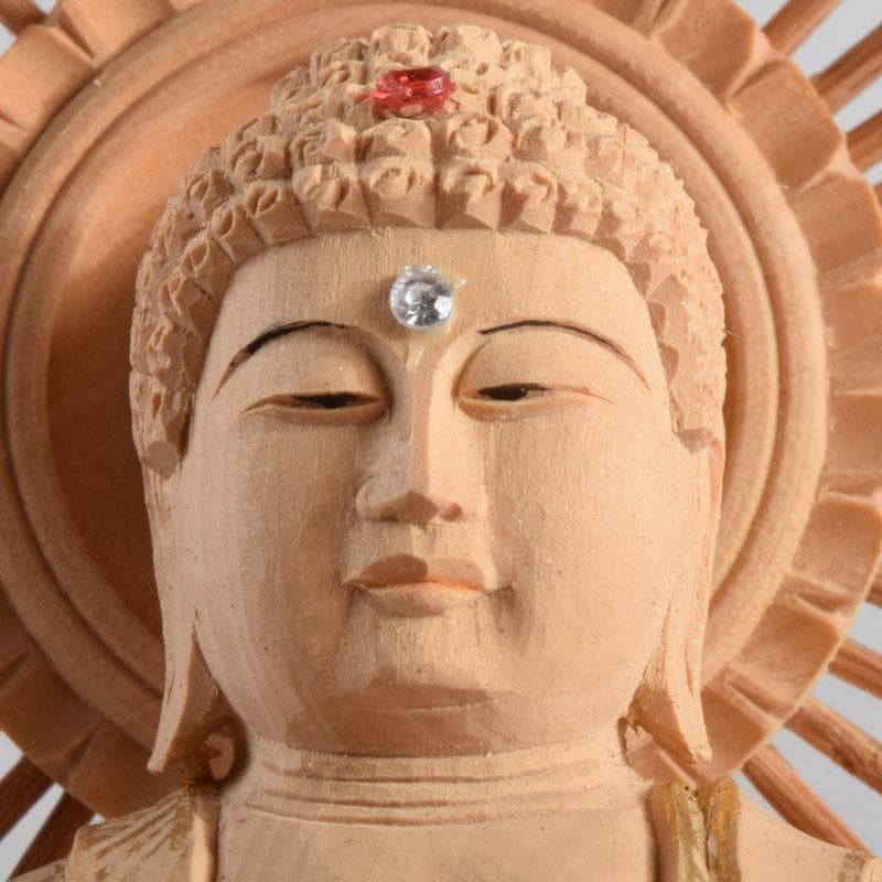 仏教美術　柘植彫刻　西立弥陀像　仏像　華鬘台　C　8845