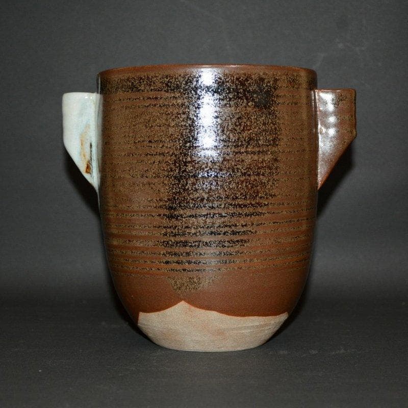 竹耳水指　岩崎新定　陽炎園　膳所焼　表千家　即中斎宗匠箱書　古物　送料込み