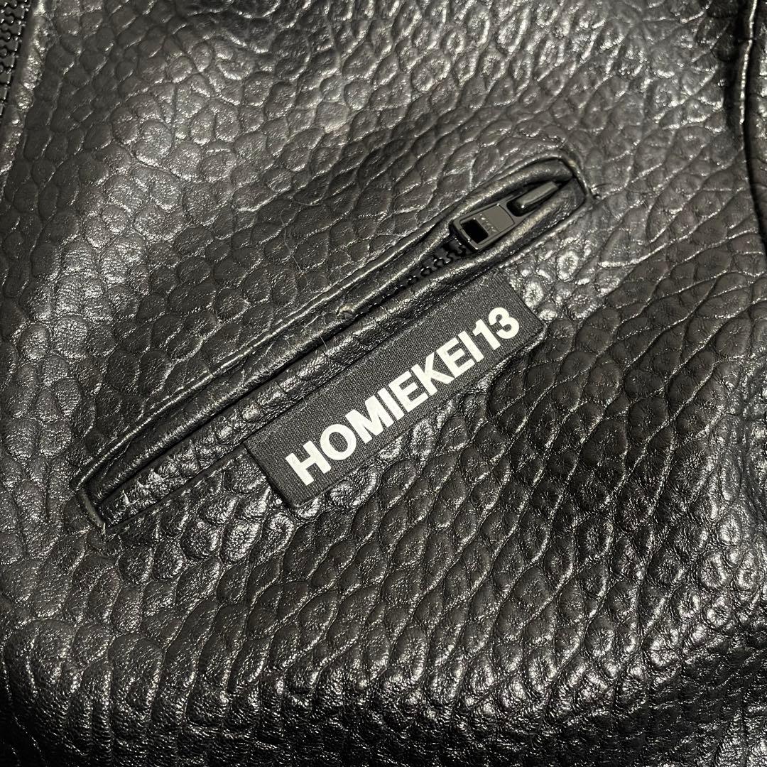 ホーミーケイ リバティーウォーク レザージャケット 裏地総柄 エンボス加工