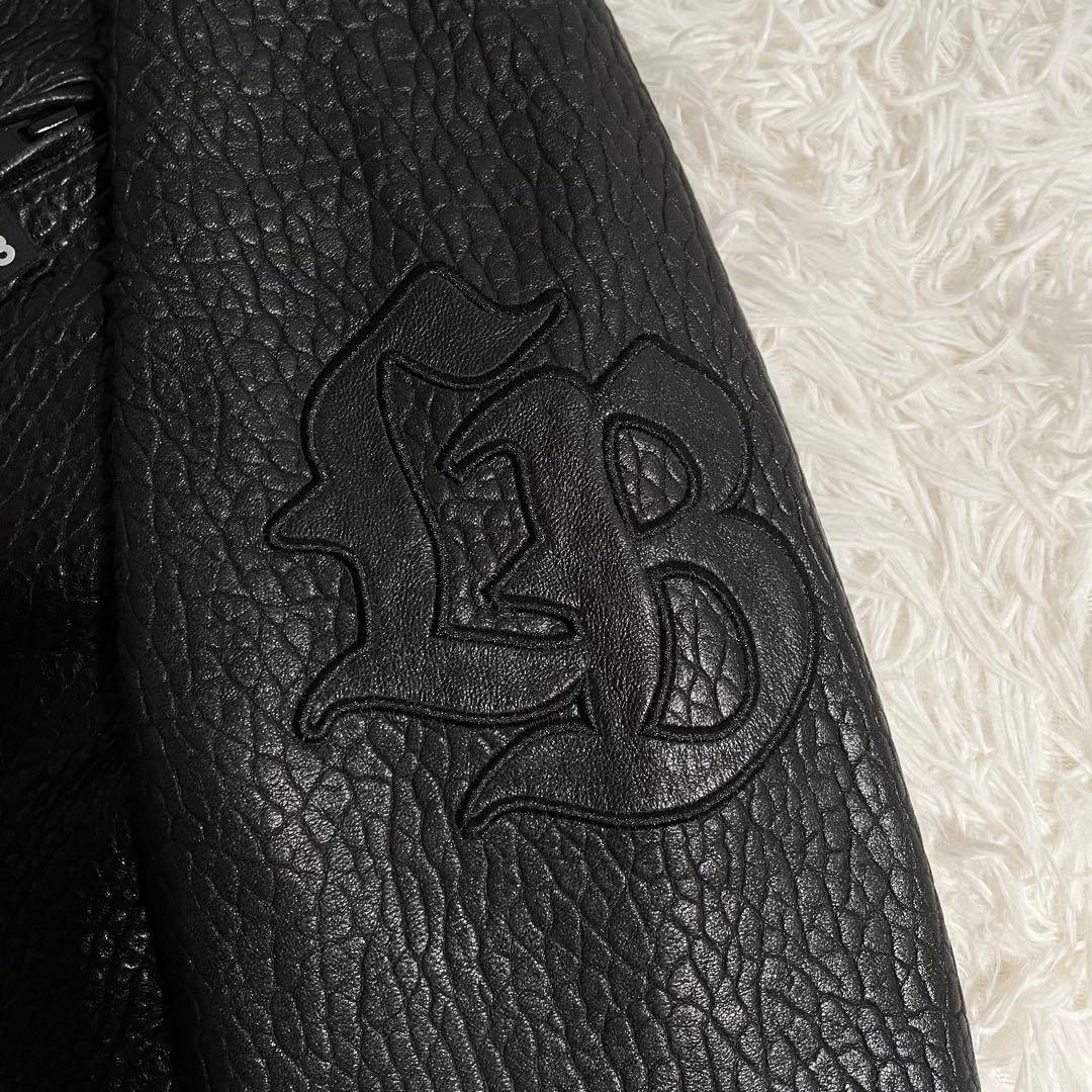 ホーミーケイ リバティーウォーク レザージャケット 裏地総柄 エンボス加工