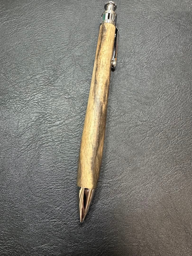 工房楔黒柿縮み杢真鍮パイプシャープペンシル