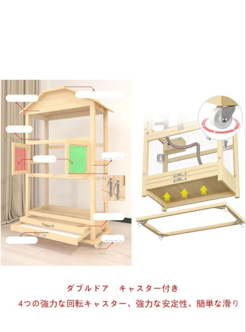 木製ケージ 大型 鳥かご　バードケージ　シマリス　フクロモモンガさんにも