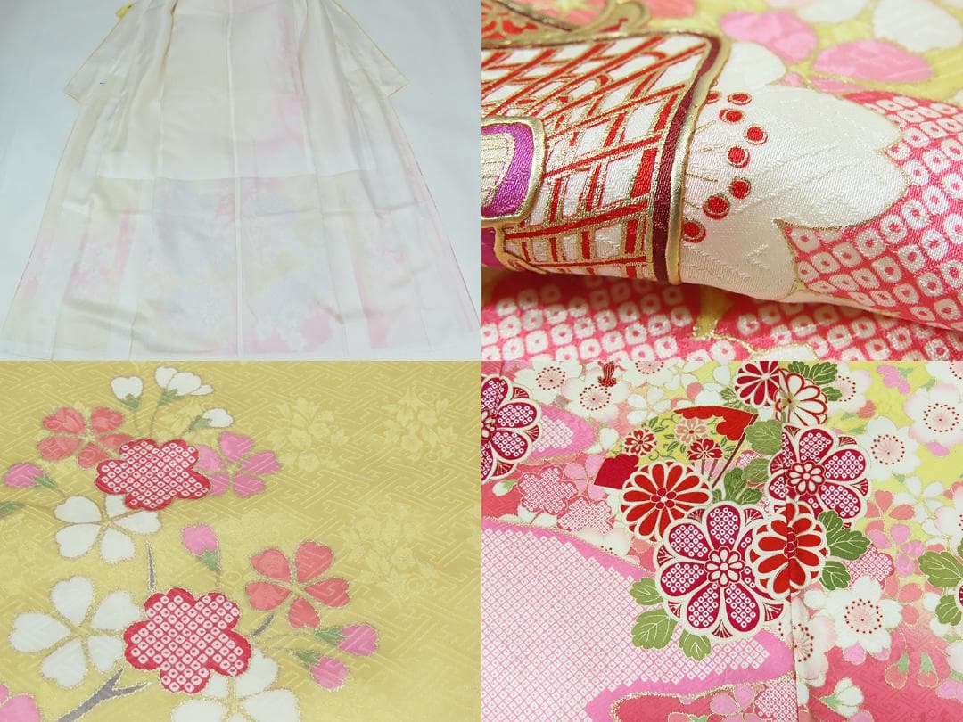 要事前確認　振袖　正絹　裄68.5　身丈170　パールトン　3355rym