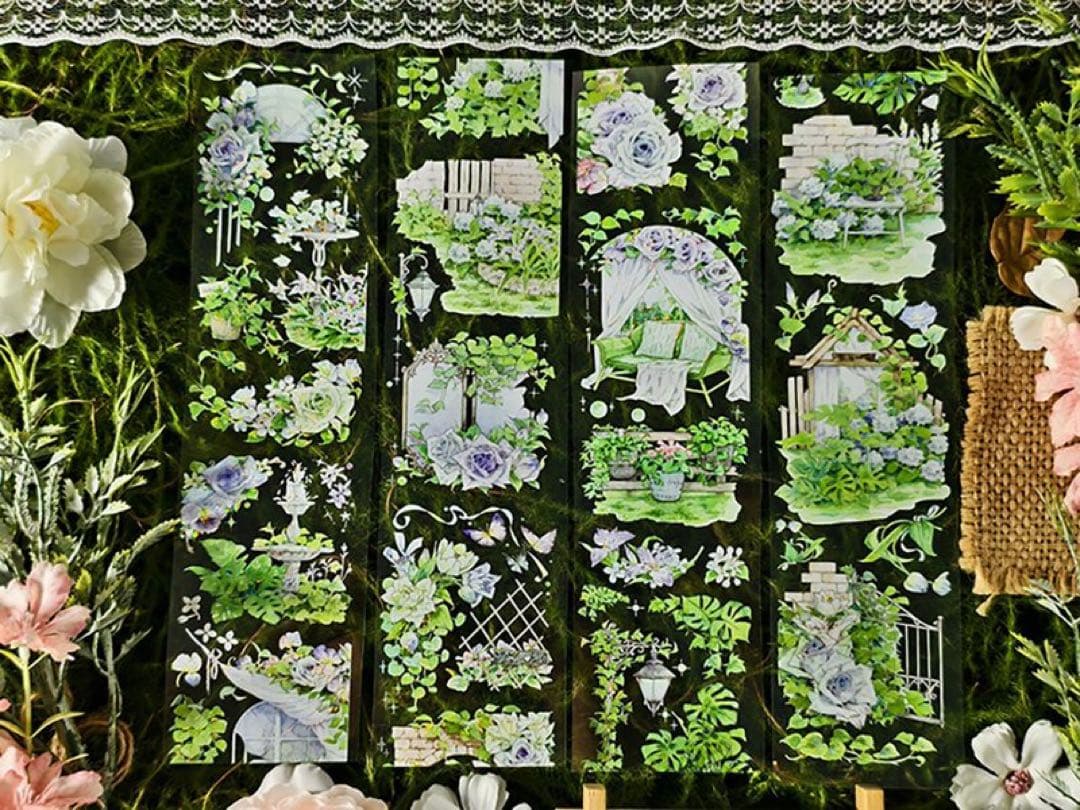 新七天《夏莉花园》海外マスキングテープ　マステ 【2572】