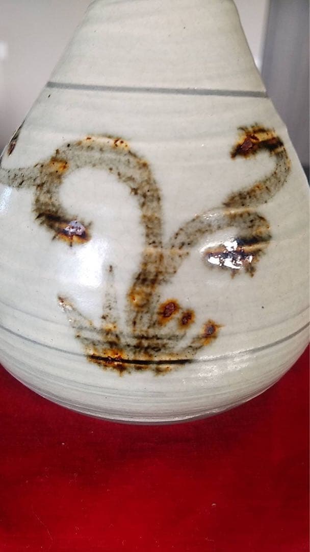 李朝 朝鮮美術 韓国美術　鶏龍山徳利 高麗 刷目 茶道具　古美術　酒器