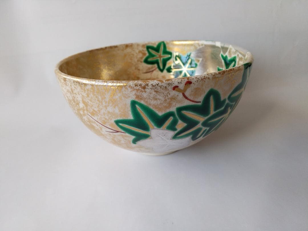 京焼 妙見窯 今岡妙見 金砂子 青楓 茶碗 共箱 共布 栞 茶道具 抹茶碗 新品