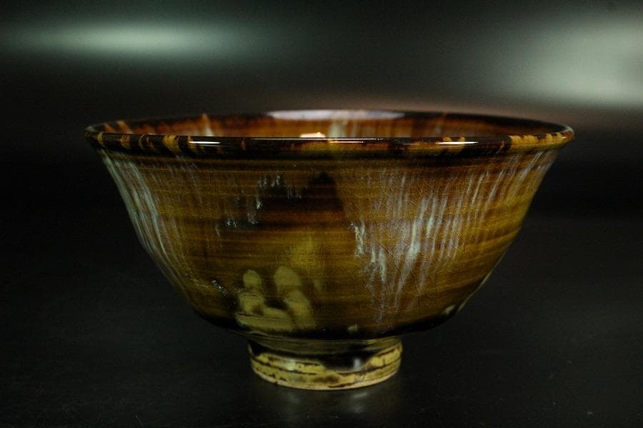 茶道具 高取茶碗 銘「好日」大徳寺 悦道 書付 新吾作(K-LC617)