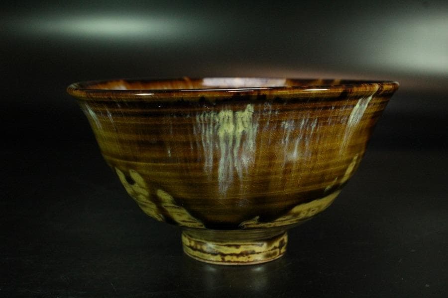 茶道具 高取茶碗 銘「好日」大徳寺 悦道 書付 新吾作(K-LC617)