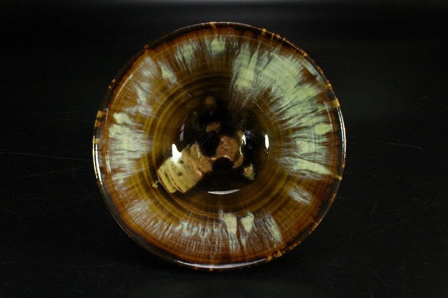 茶道具 高取茶碗 銘「好日」大徳寺 悦道 書付 新吾作(K-LC617)