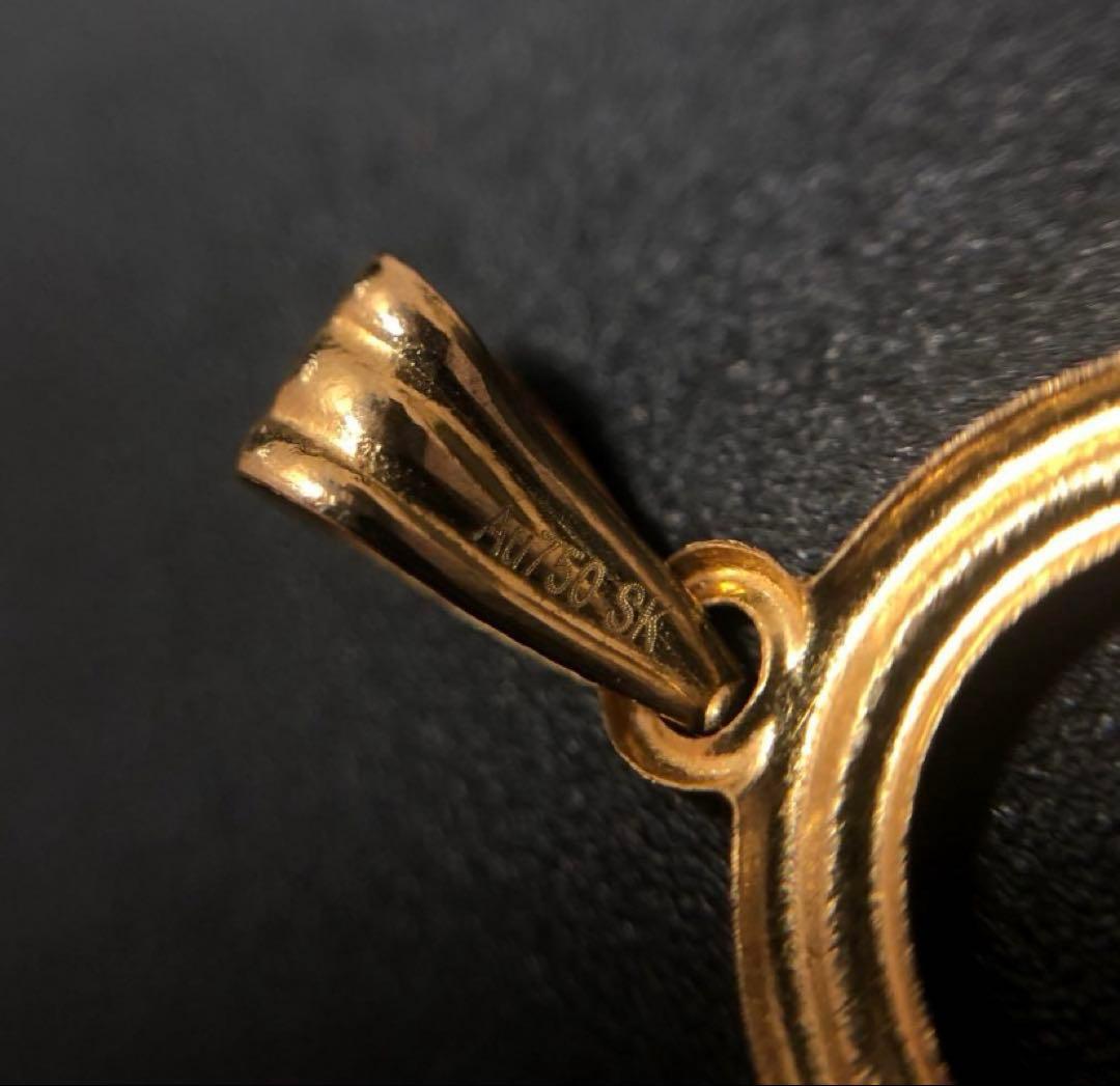 K18 チャーム YG 龍 ネックレストップ 750 18金