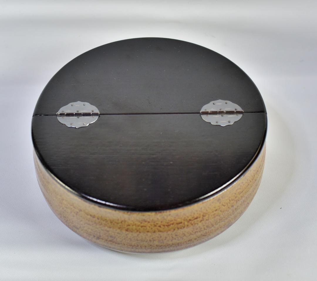 丹波焼　平水指割蓋付　お茶道具