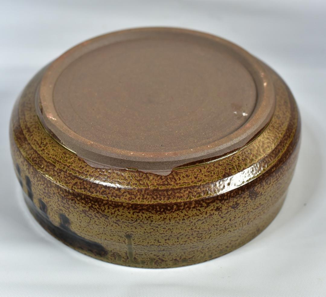 丹波焼　平水指割蓋付　お茶道具