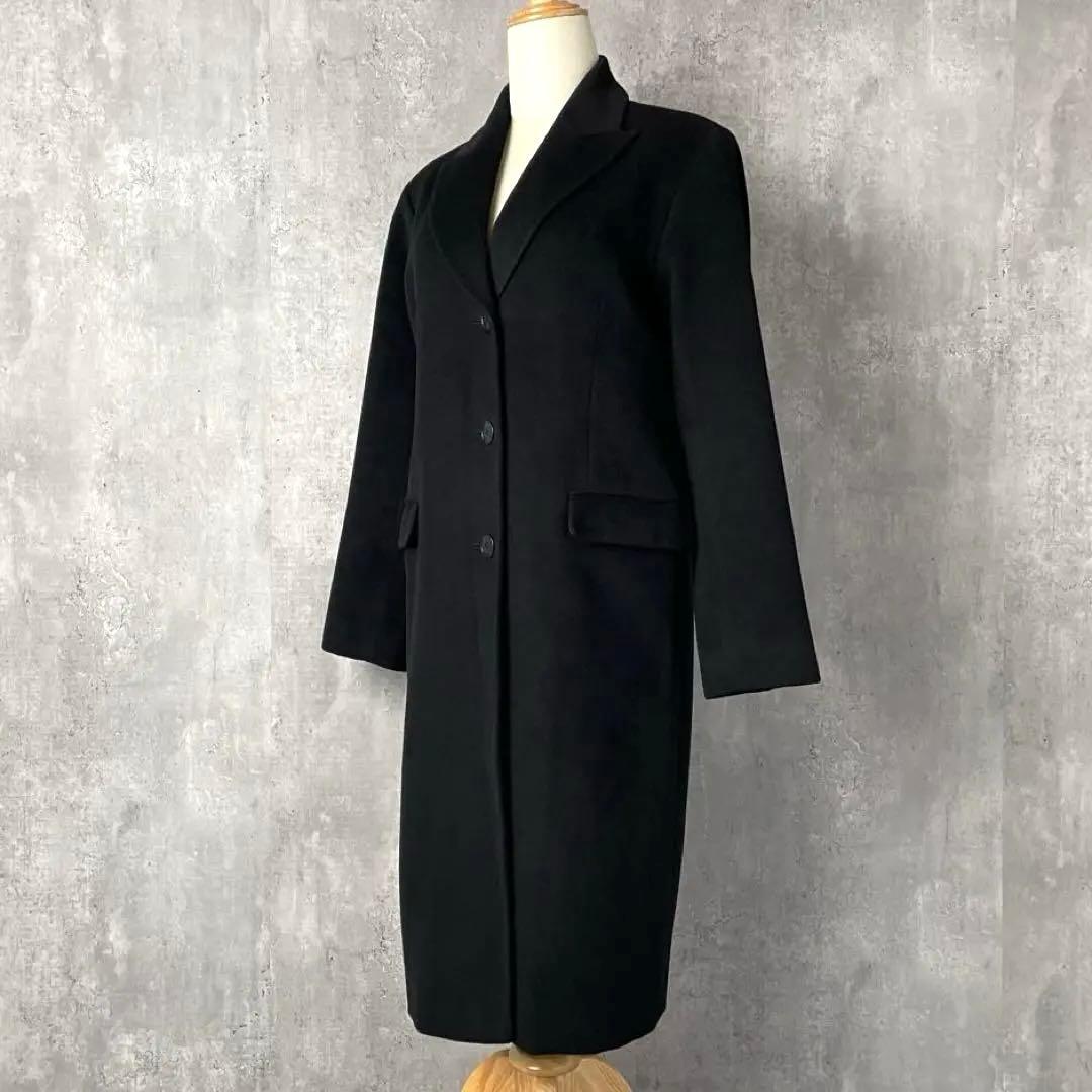 agnès b. アニエスベー アンゴラ混 ウール チェスターコート 黒 40
