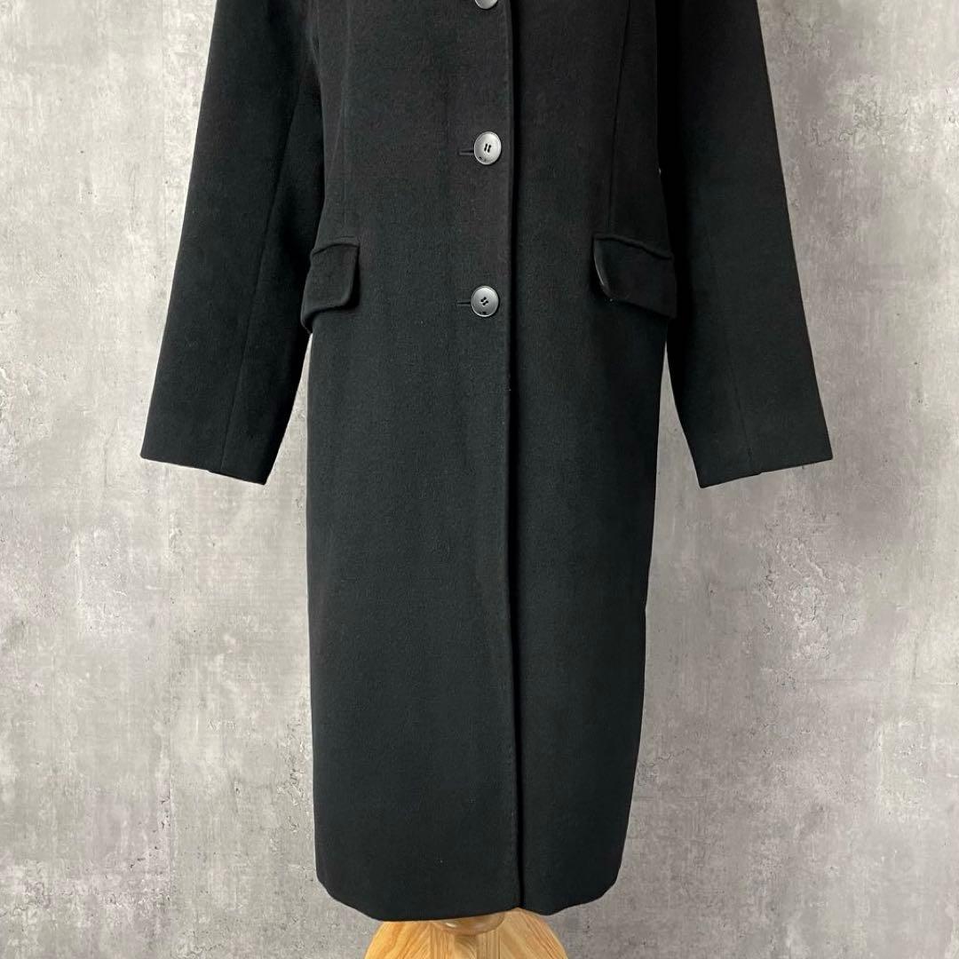 agnès b. アニエスベー アンゴラ混 ウール チェスターコート 黒 40