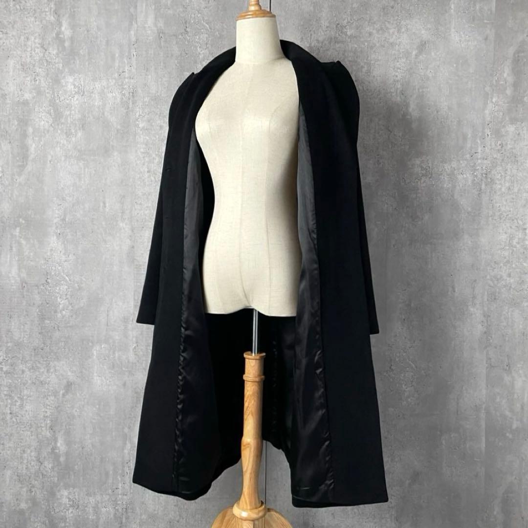 agnès b. アニエスベー アンゴラ混 ウール チェスターコート 黒 40