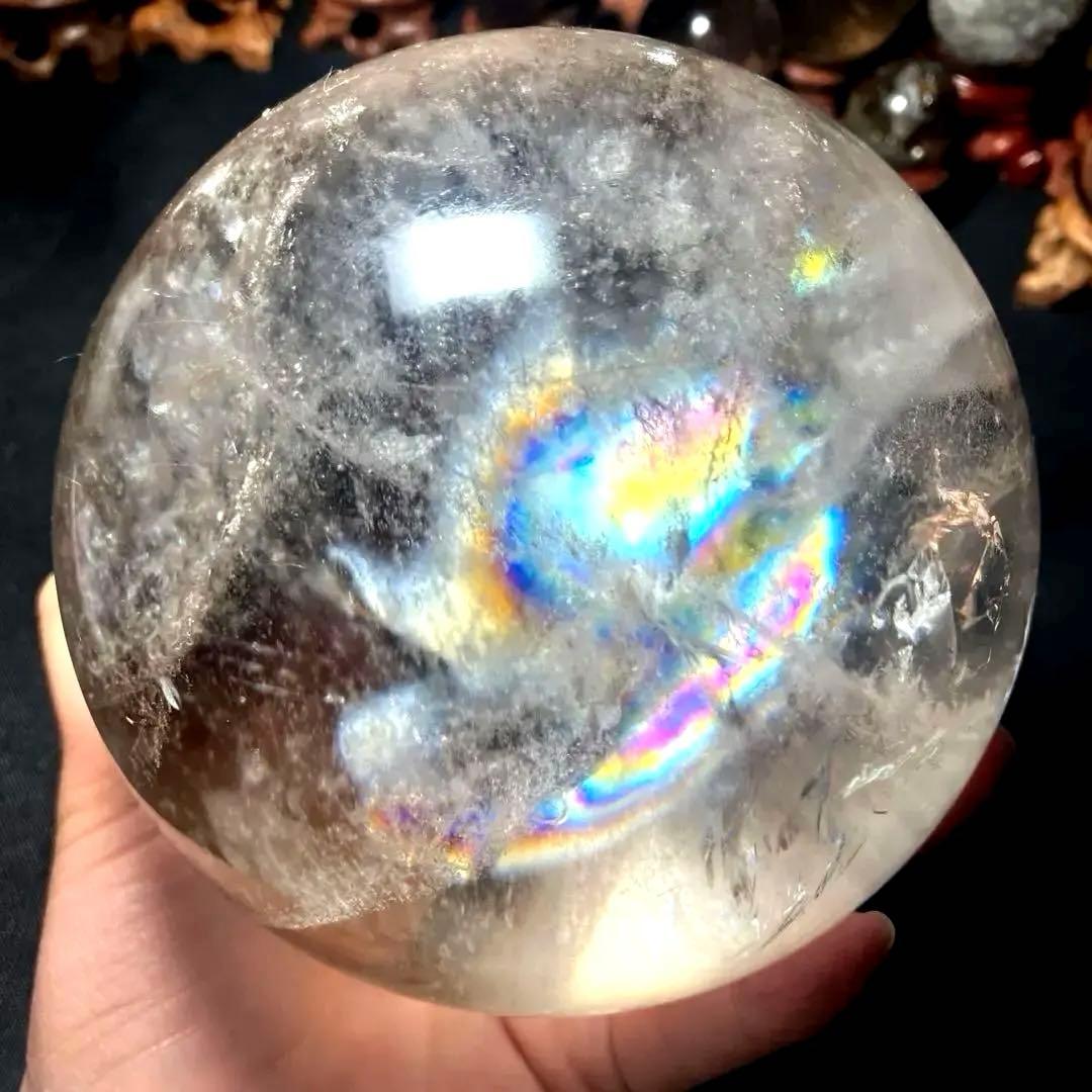 超超特大‼️120mm レインボーゴールドルチルクォーツ　金針水晶　パワーストーン