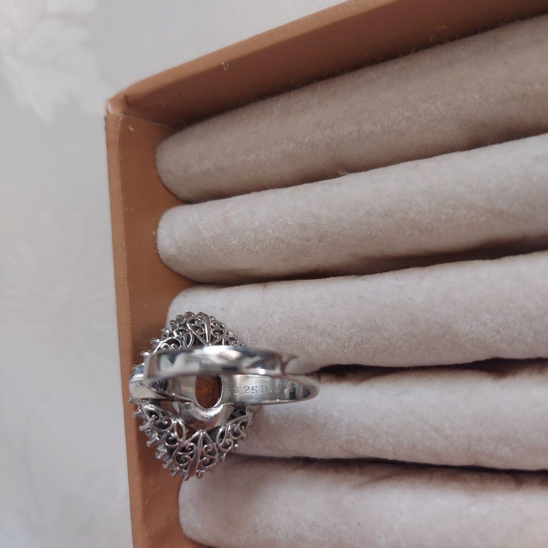 オパール3.25ct 重量12.5g ダイヤ取巻き大粒オパール指輪