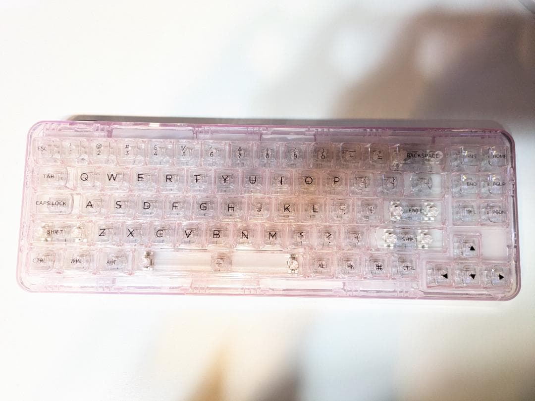 Yunzii X71 ピンク クリアメカニカルキーボード