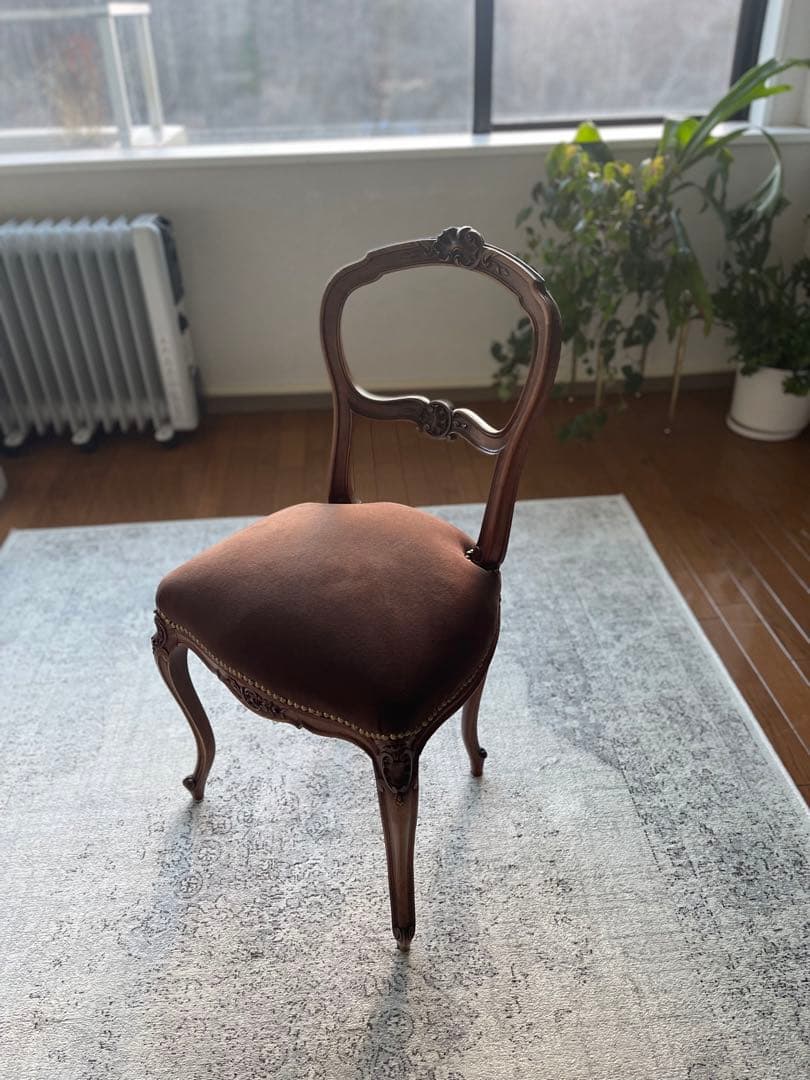 バルーンバックチェア フランス製 アンティーク 布張替済