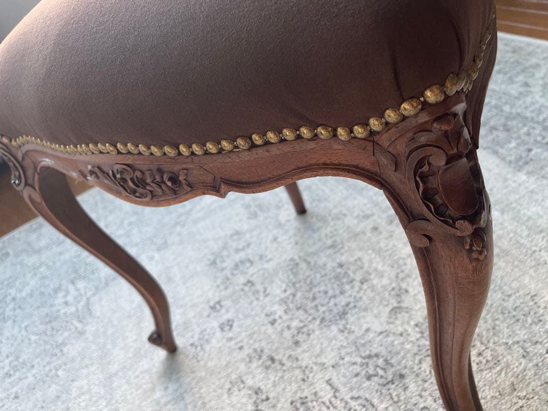 バルーンバックチェア フランス製 アンティーク 布張替済