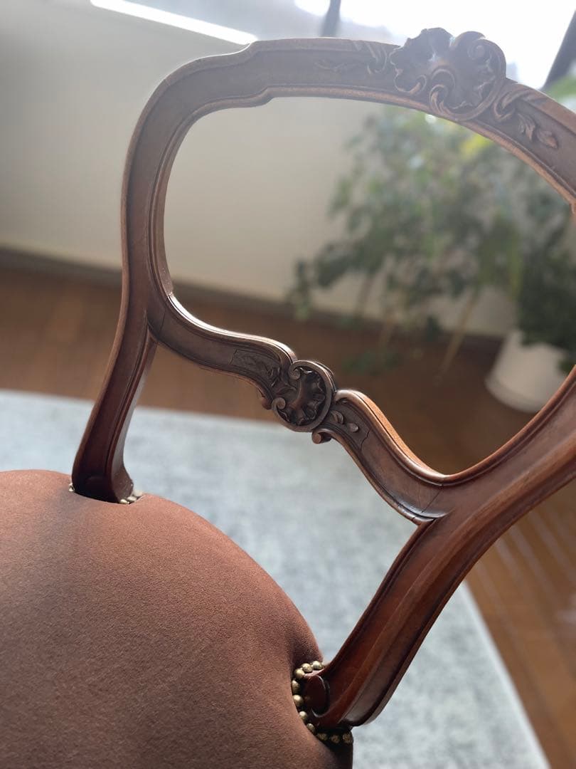 バルーンバックチェア フランス製 アンティーク 布張替済