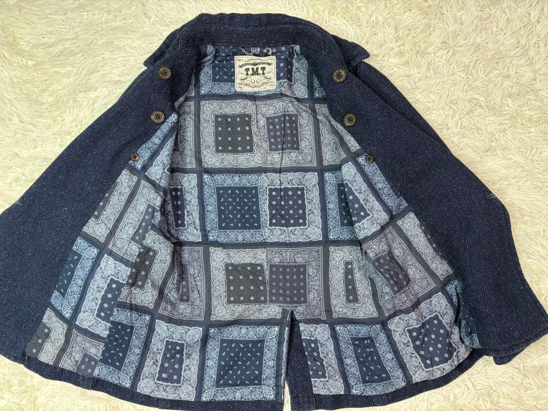【新品】TMT INDIGO TWEED IMMIGRANT COAT S