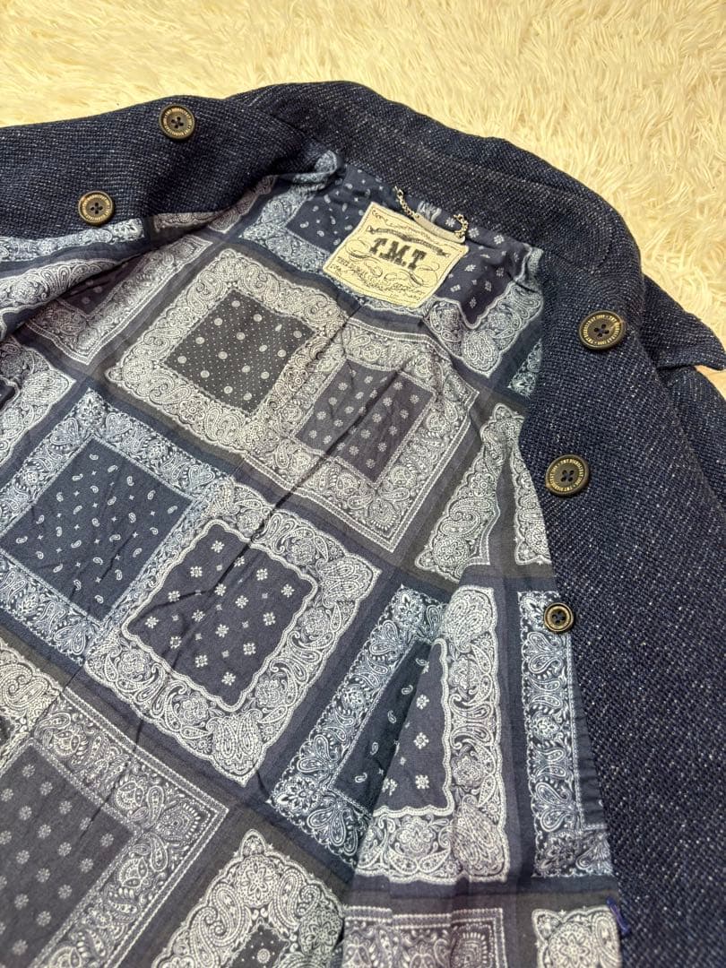 【新品】TMT INDIGO TWEED IMMIGRANT COAT S
