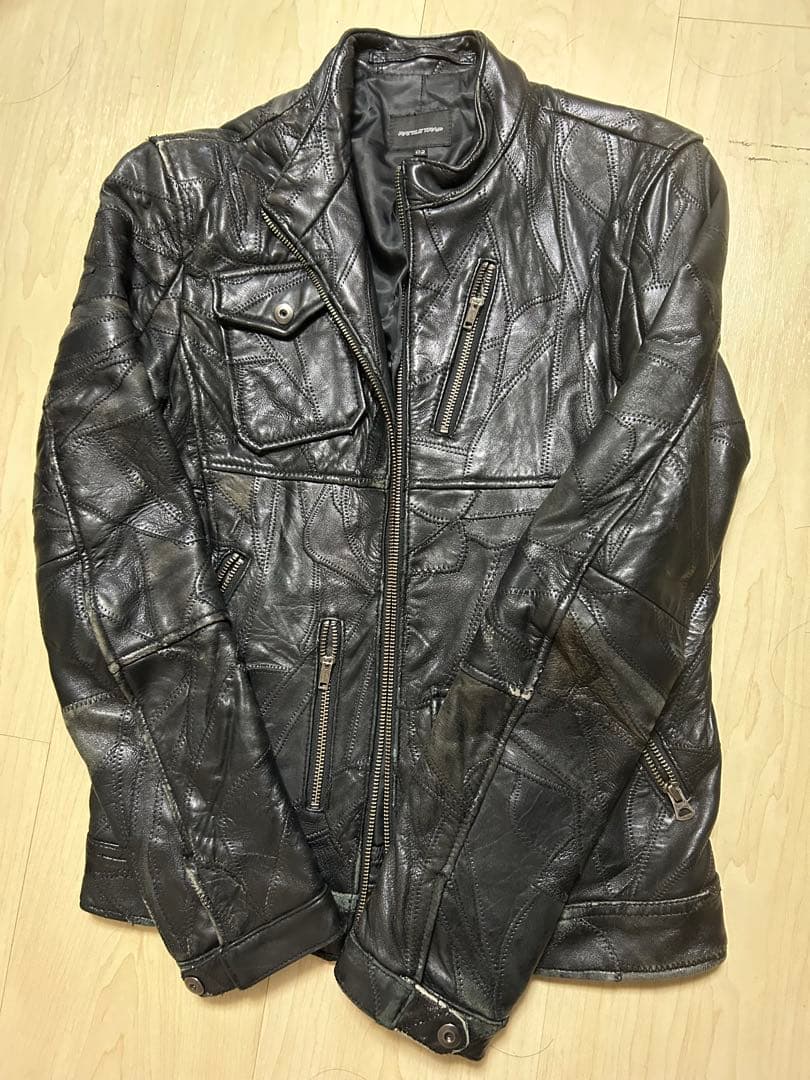 メンズ・ビギ　ラトルトラップ　ライダースジャケット　黒　羊革　Mサイズ