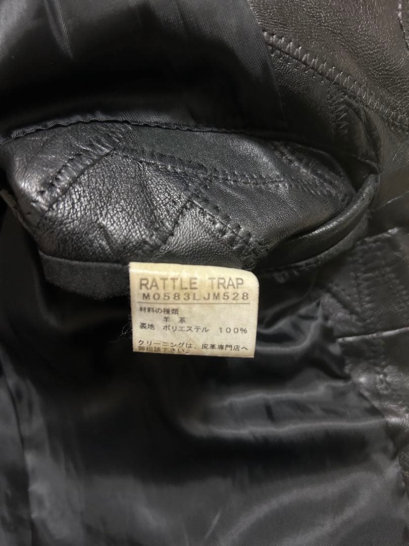 メンズ・ビギ　ラトルトラップ　ライダースジャケット　黒　羊革　Mサイズ