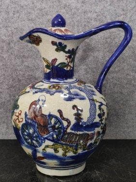 青と白のパステルカラーの瓢箪子下山ケトル