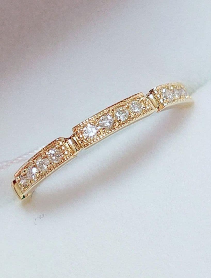 新入荷 未使用品 k18 天然ダイヤモンド リング