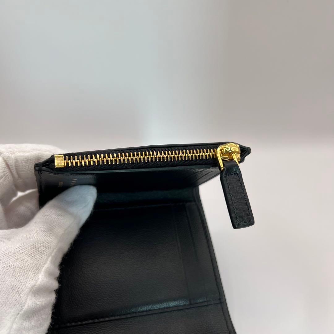 MARNI 三つ折り財布　PRISMA ブラック　ゴールド　財布　ウォレット　黒