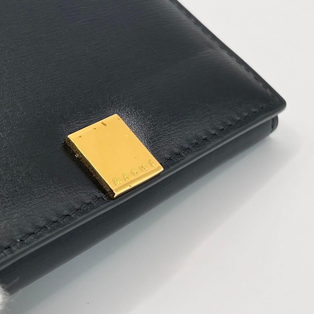 MARNI 三つ折り財布　PRISMA ブラック　ゴールド　財布　ウォレット　黒