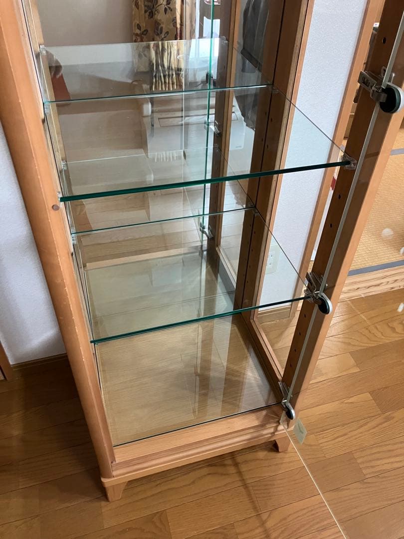 キュリオケース(ガラスケース) 日本製　ナチュラル(キャメル)