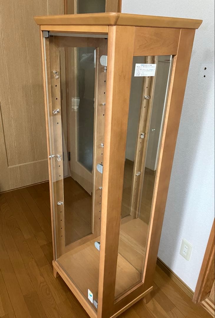 キュリオケース(ガラスケース) 日本製　ナチュラル(キャメル)