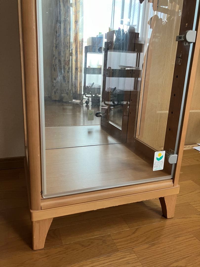 キュリオケース(ガラスケース) 日本製　ナチュラル(キャメル)